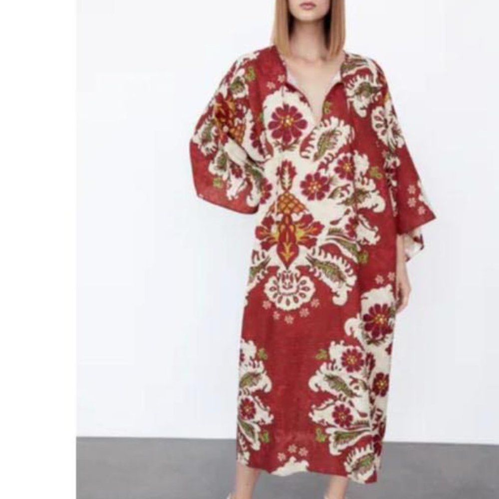 Zara NWT print oversized dress size M/L